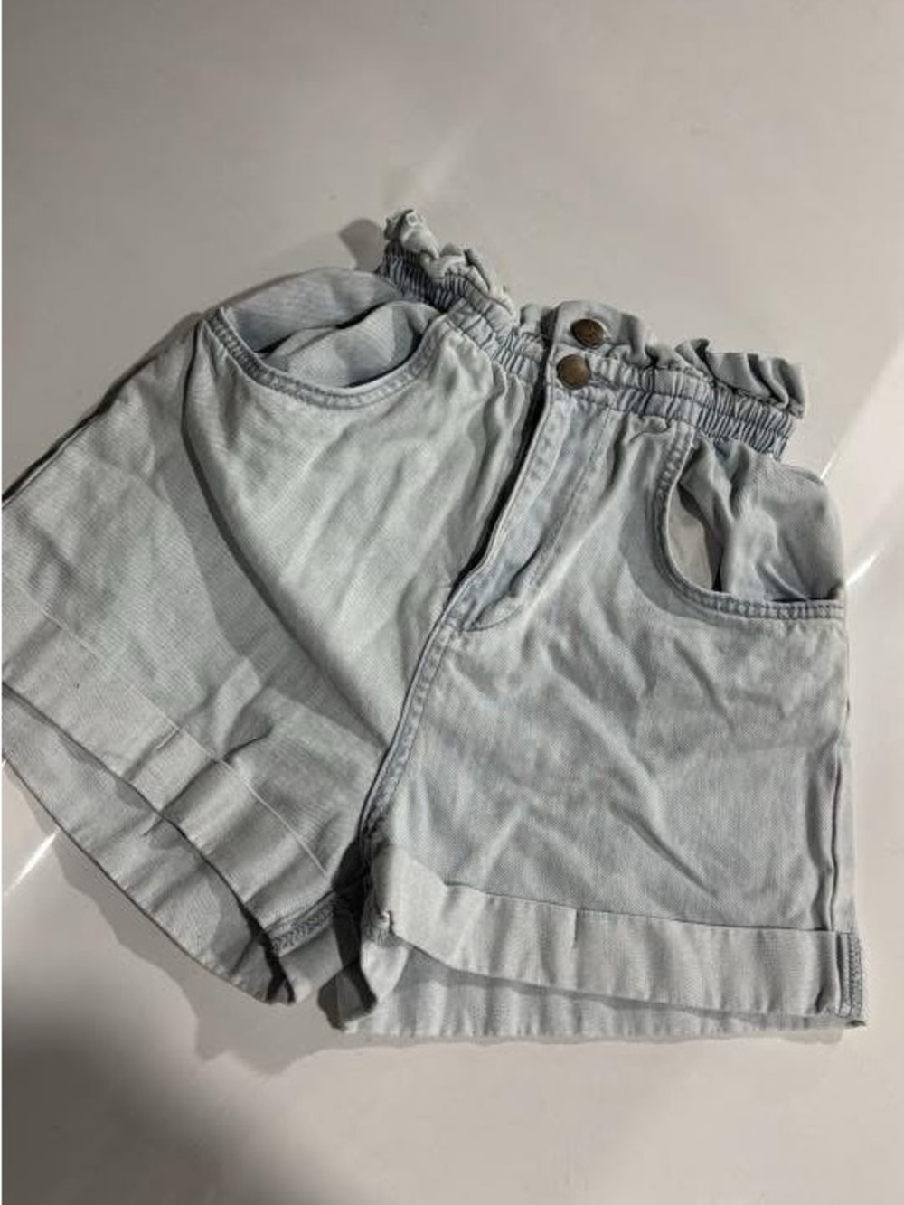 Billabong Light Wash Denim Paperbag Waist Jean Shorts